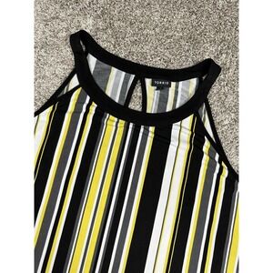 Torrid Striped High Neck Swing Tank‎ Top Plus Size 4 Black Yellow Bold